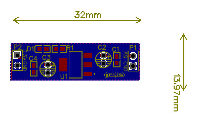  pcb دائرة منظم جهد 3.3V وتيار 800mA بإستخدام LM1117-3.3V 
