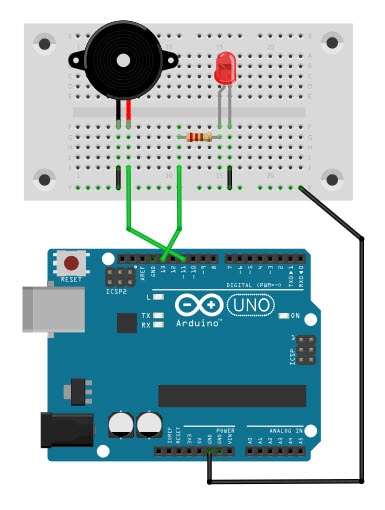 مشروع إنذار طوارئ بـ LED و Buzzer باستخدام الأردوينو